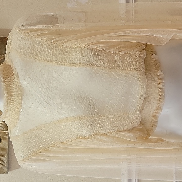 Windsor Natural beige sheer lace blouse size S vintage inspired - Picture 13 of 17